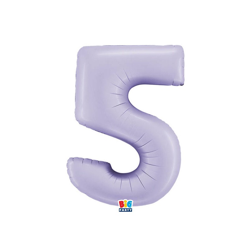 PALLONE NUMERO 5 MYLAR 102cm 40 LILLA