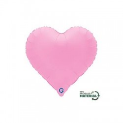 PALLONE MYLAR CUORE 18 45cm SOFT MAT ROSA