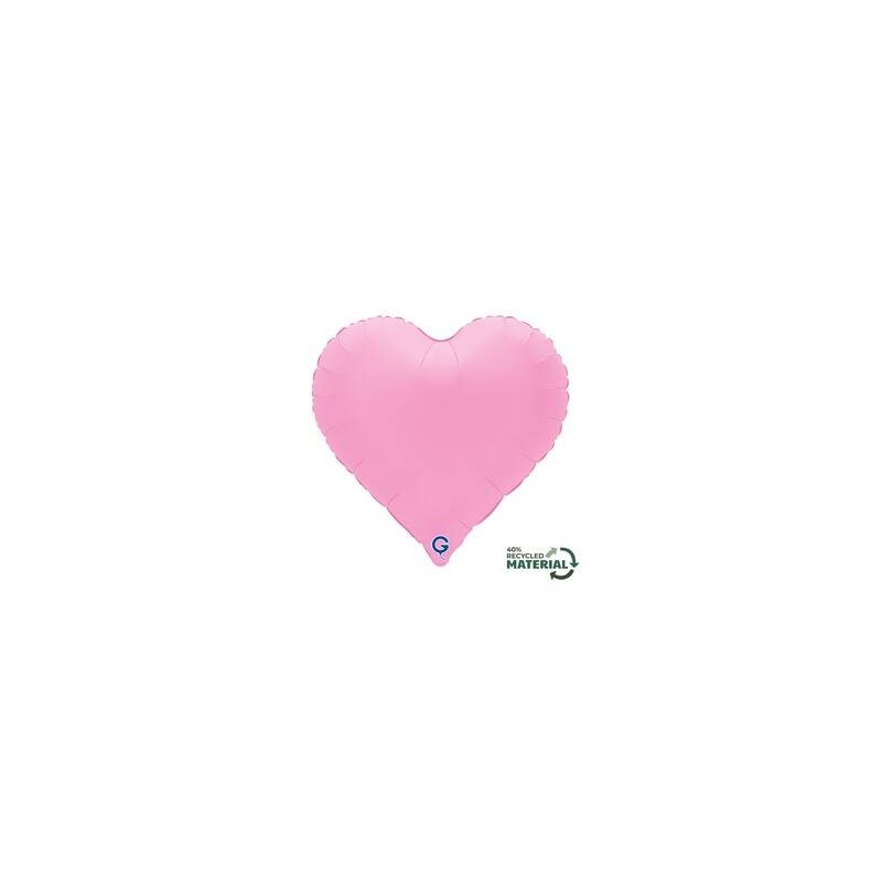 PALLONE MYLAR CUORE 18 45cm SOFT MAT ROSA
