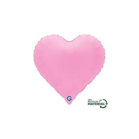 PALLONE MYLAR CUORE 18 45cm SOFT MAT ROSA
