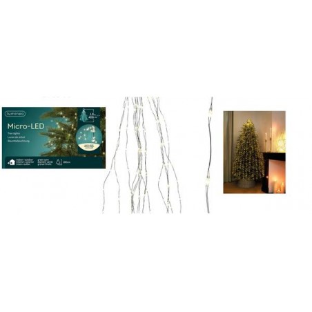 MICRO LED PER ALBERO 408 LUCI 180cm BIANCO CALDO INT/EST