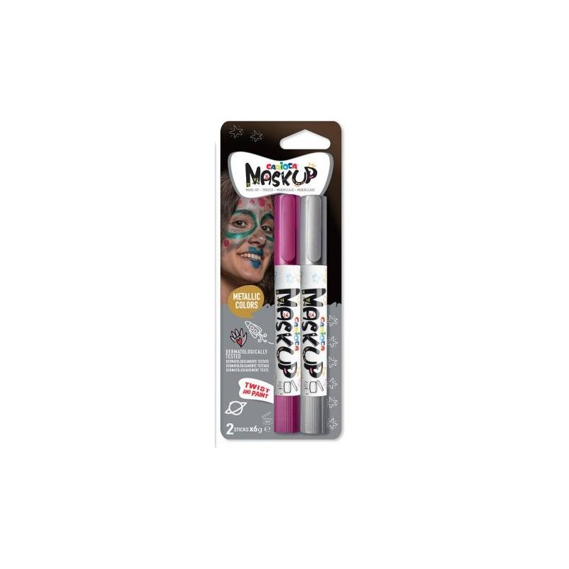 MASK UP METAL ARGENTO/FUCSIA 2pz