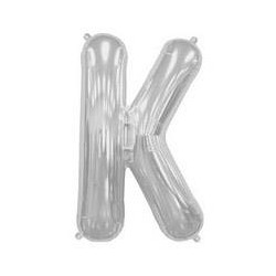 LETTERA K MYLAR SILVER 16" 40cm