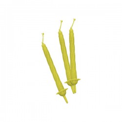 CANDELINE C/SUPPORTO 12pz 8cm GIALLE