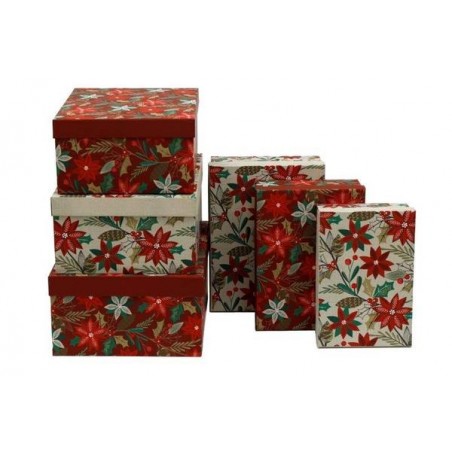 SCATOLA REGALO 31x24x13cm POINSETTIA