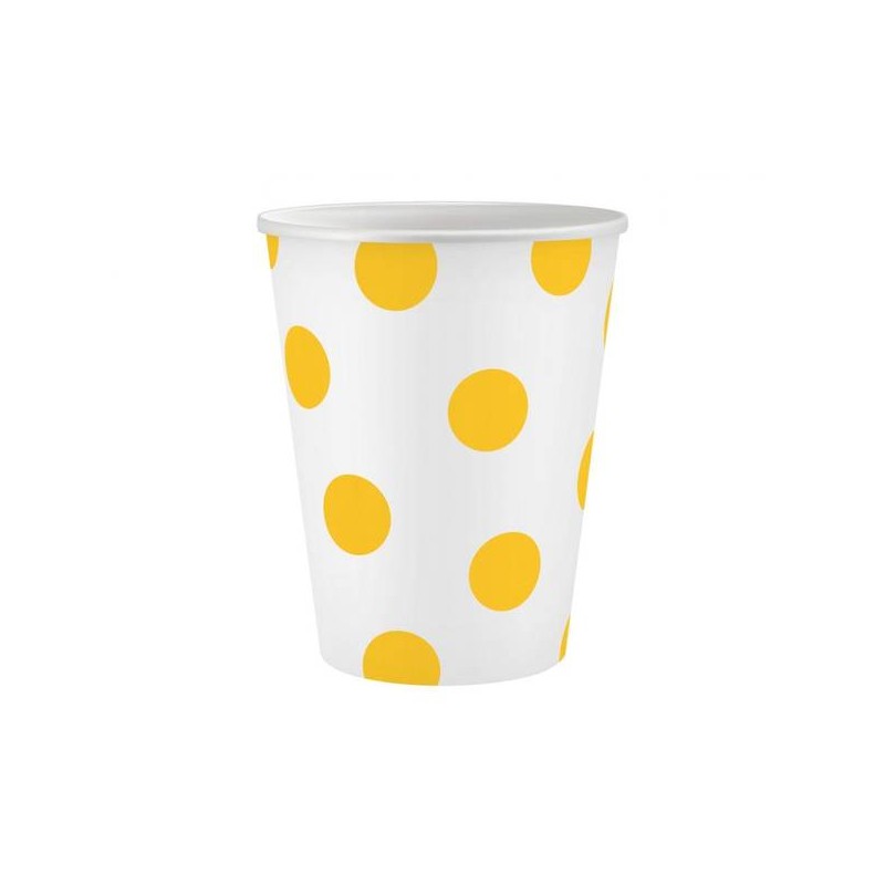 BICCHIERI IN CARTA 250ml POIS GIALLO 6pz