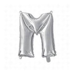 LETTERA M MYLAR SILVER 16" 40cm