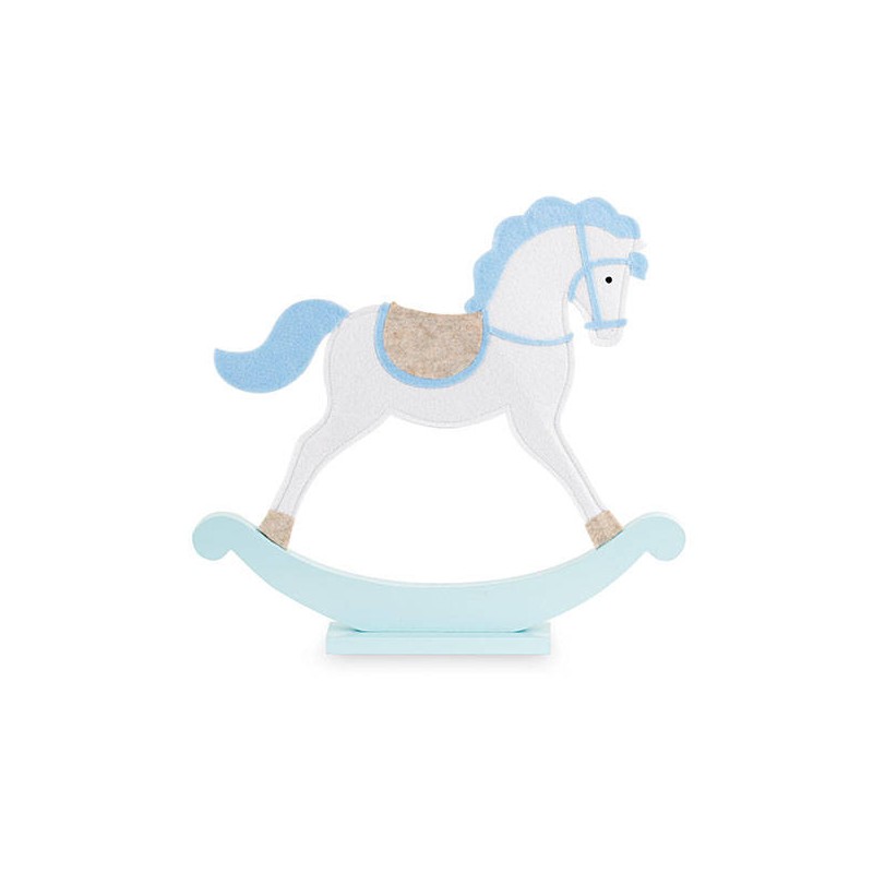 CAVALLO DONDOLO AZZURRO FELTRO 82x75cm