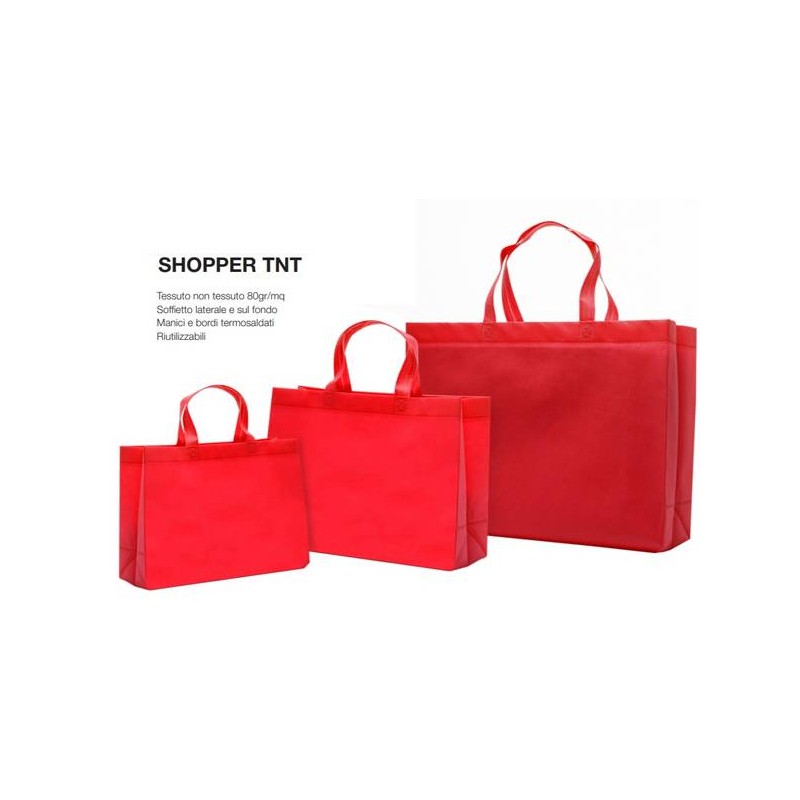 SHOPPER TNT 45+14x40cm ROSSO 10pz