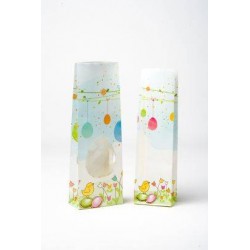 BUSTE F.DO QUADRO MIS. 10+6x30cm PASQUA UOVO e PULCINO C/FIN 50pz