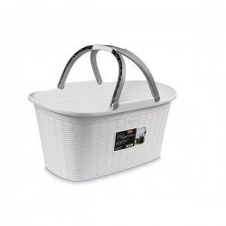 CESTA C/MANICI ELEGANCE 38x58x29,5cm BIANCO