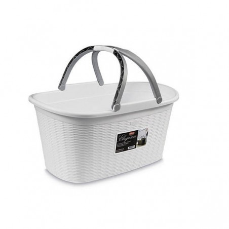 CESTA C/MANICI ELEGANCE 38x58x29,5cm BIANCO