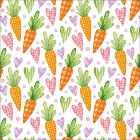 TOVAGLIOLI 33x33 CAROTE E CUORI WHITE 20pz