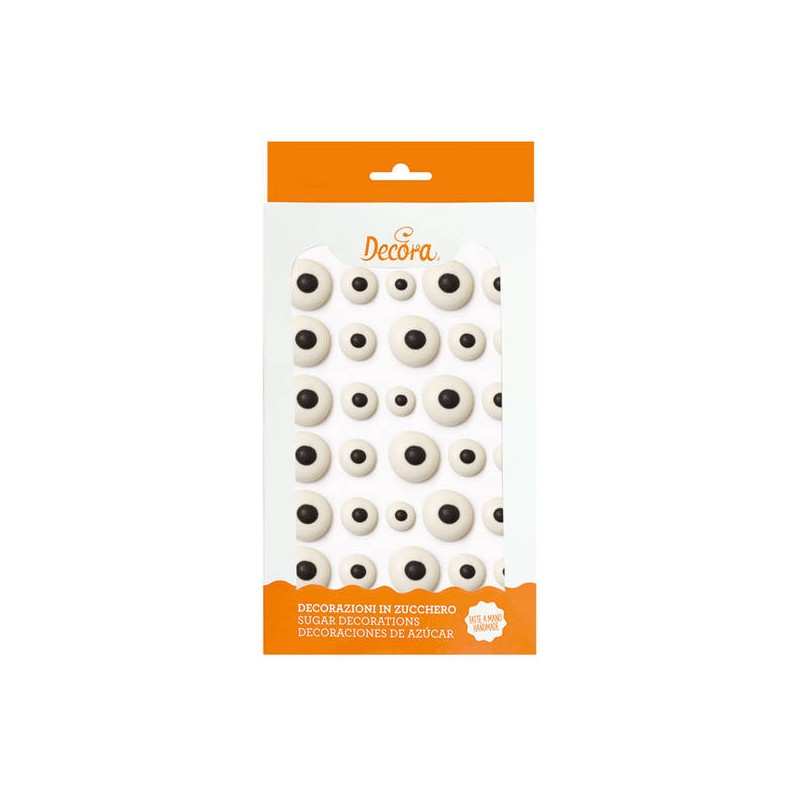 DECORAZIONI OCCHIETTI IN ZUCCHERO 30pz ASS.TI DECORA