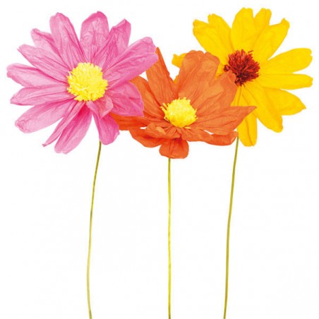 FIORE IN CARTA C/STELO 35x85cm 1 PEZZO colori ass.ti