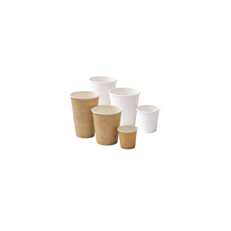BICCHIERI CARTONCINO RICICLABILE 90ml ø5,5x6cm 50pz BIANCHI USOBIO