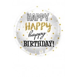PALLONE MYLAR HAPPY BIRTHDAY GOLD 45cm