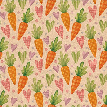 TOVAGLIOLI 33x33 CAROTE E CUORI NATURE 20pz