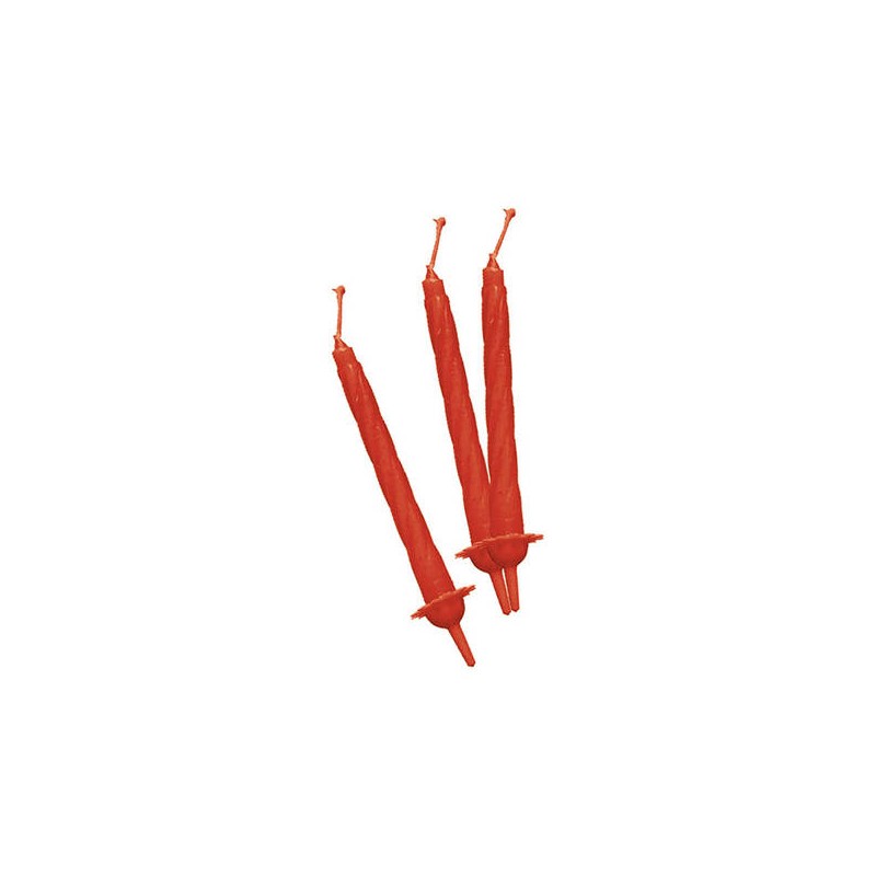 CANDELINE C/SUPPORTO 12pz 8cm ROSSO