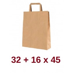 BORSA CARTA AVANA PIATTINA 32+16x45cm 50pz
