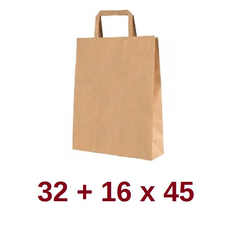 BORSA CARTA AVANA PIATTINA 32+16x45cm 50pz
