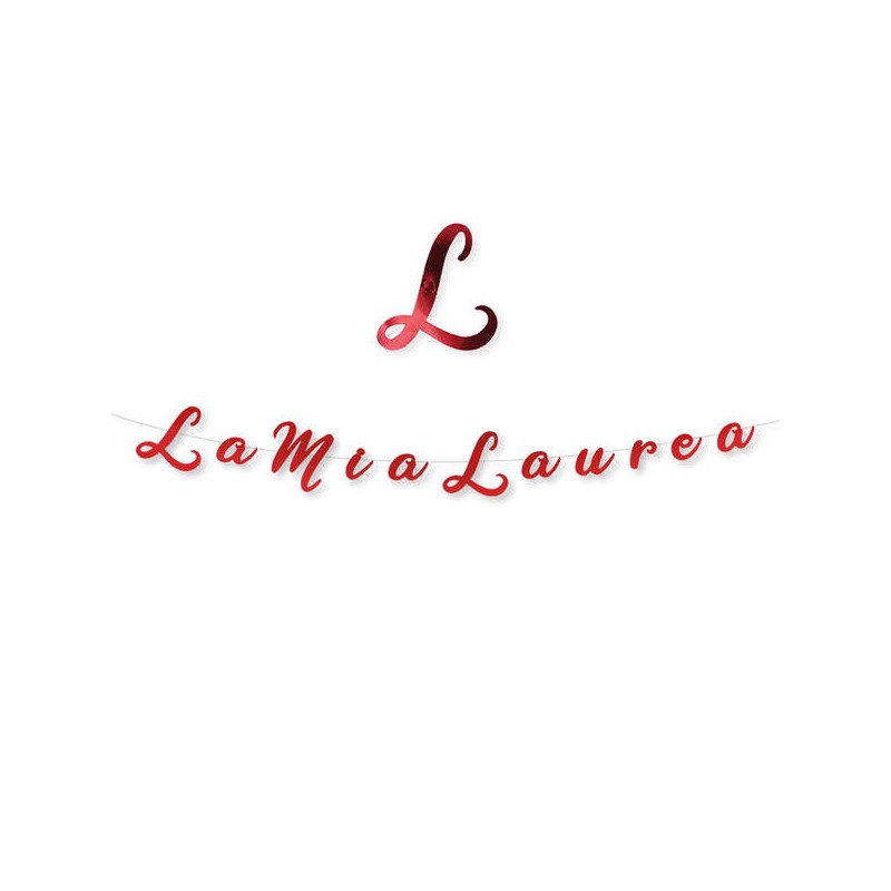 FESTONE ITALIC LA MIA LAUREA ROSSO METAL cm15x3mt