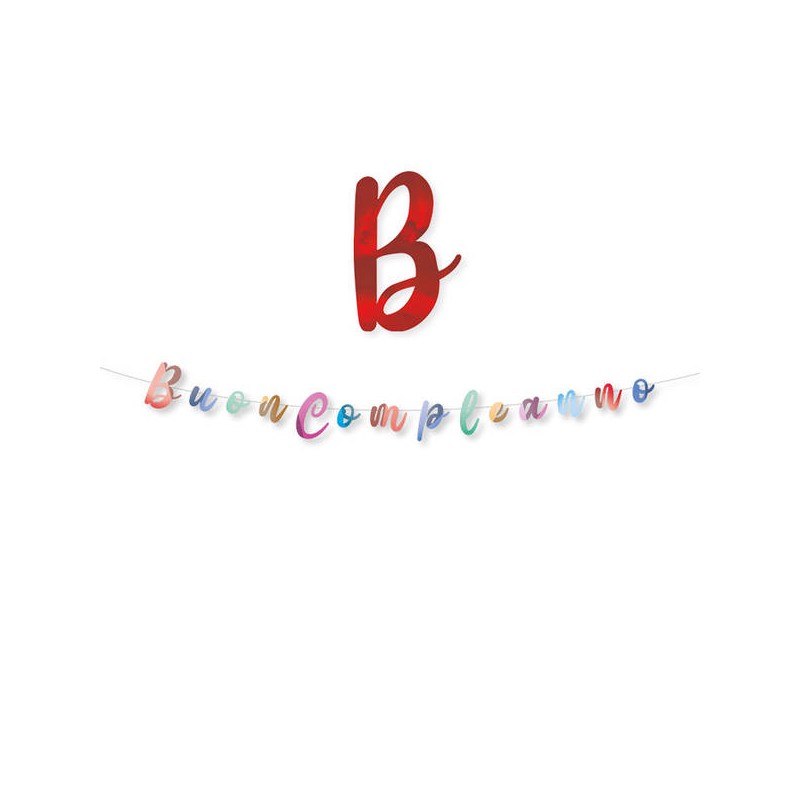 FESTONE ITALIC BUON COMPLEANNO COLOR METAL cm15x3mt