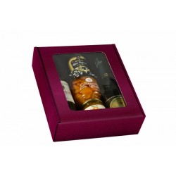 CANTINETTA 3 BOTTIGLIE ONDA BORDEAUX C/FINESTRA 29,5x33,5x9cm