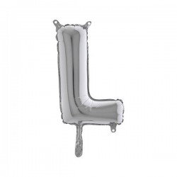 LETTERA L MYLAR SILVER 14 36cm