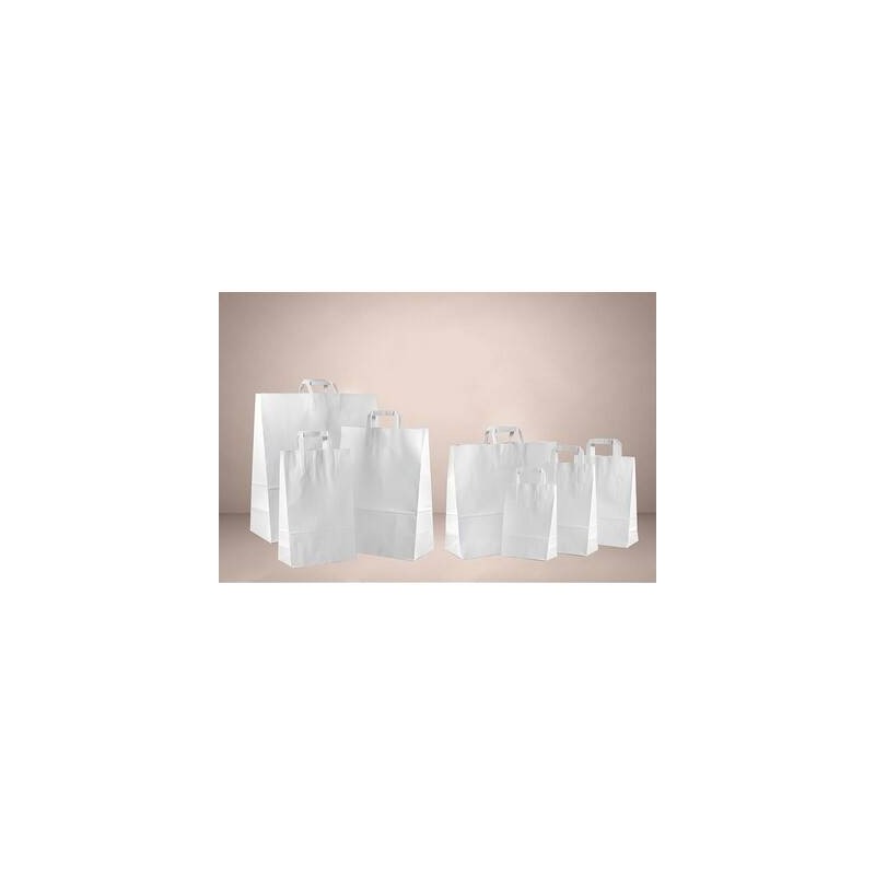 BORSE CARTA BIANCA PIATTINA 70gr F.TO 26+18x26cm 250pz
