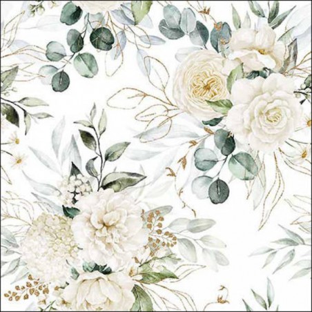 TOVAGLIOLI 33x33 EUCALYPTUS AND ROSES 20pz