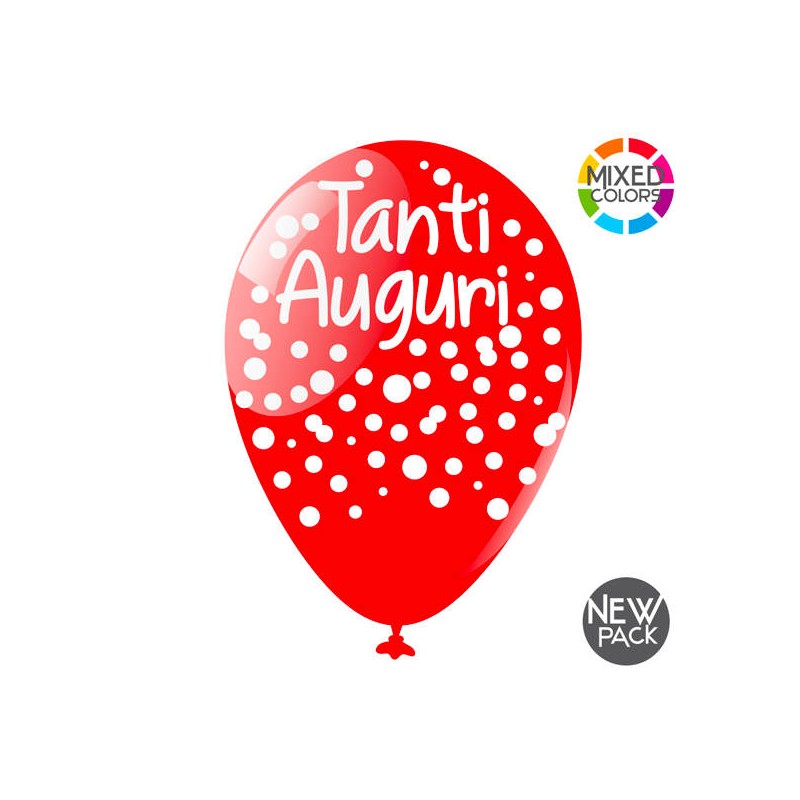 PALLONCINI TANTI AUGURI LATTICE  LARGE 10pz
