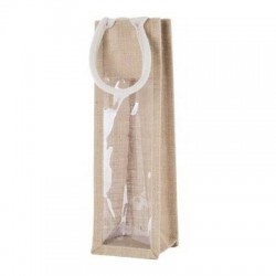 BORSA PORTABOTTIGLIE IN JUTA C/FIN 10+10x33cm