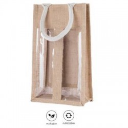 BORSA PORTA 2 BOTTIGLIE JUTA C-FIN 19+10x33cm