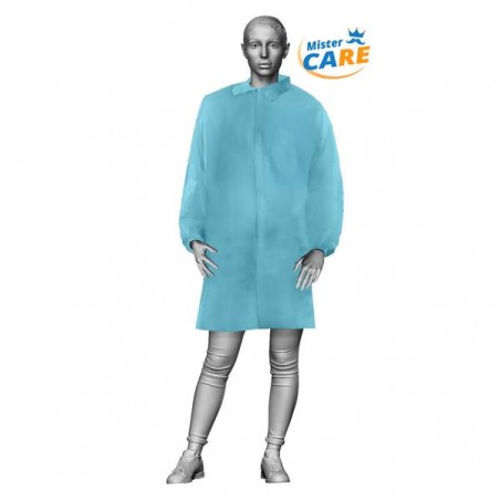 Mr.Care - CAMICE LAB in PP 30gr/m² VELCRO col.AZZURRO TG.S 1pz