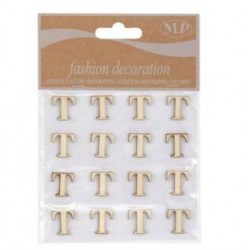 LETTERE 'T' IN LEGNO 10x10cm 16pz
