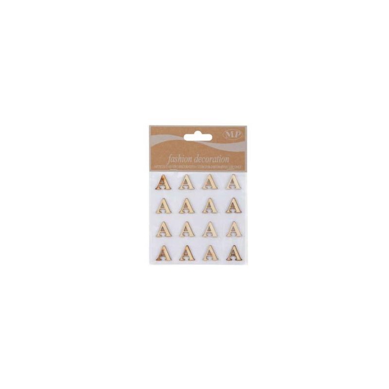 LETTERE 'A' IN LEGNO 10x10cm 16pz