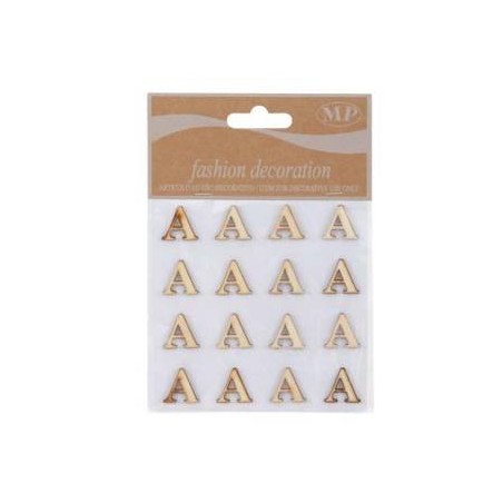 LETTERE 'A' IN LEGNO 10x10cm 16pz