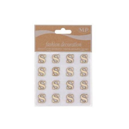 LETTERE 'S' IN LEGNO 10x10cm 16pz