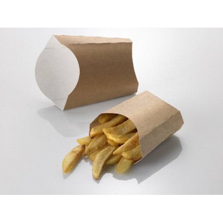 BOX DA FRITTI KRAFT/PE AVANA/BIANCO 10,5x5x10,5cm 100pz