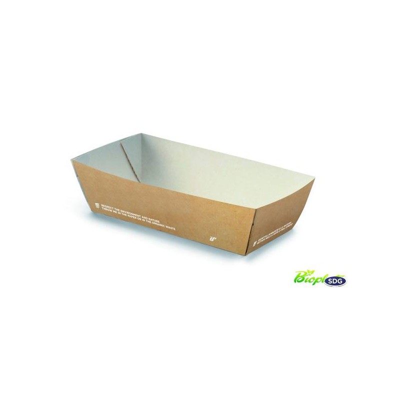 VASCHETTA FAST FOOD AVANA 13,8x6,8x4,5cm 50pz BIO COMPOSTABILE 611-65