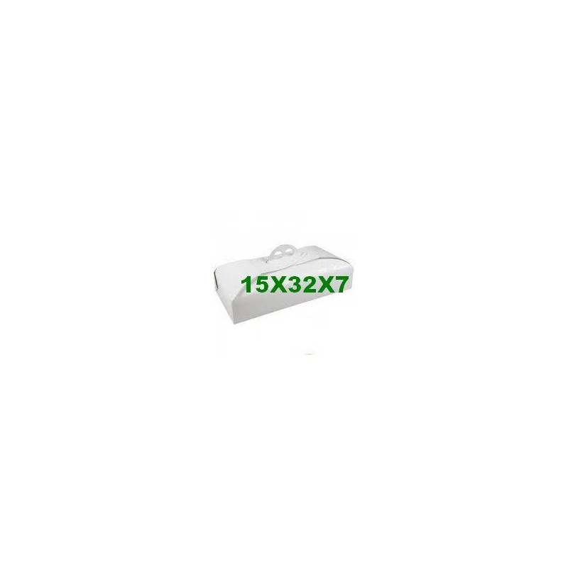 SCATOLA PORTA TORTA RETTANGOLARE 15x32x7 BIANCO RAMAGE