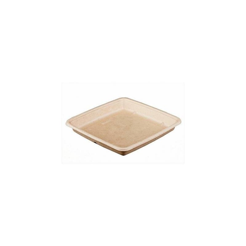 VASCHETTA POLPA QUADRATA 23x23x3cm 1000ml BIO COMPOSTABILE 75pz