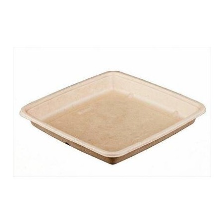 VASCHETTA POLPA QUADRATA 23x23x3cm 1000ml BIO COMPOSTABILE 75pz