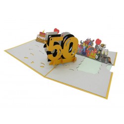 BIGLIETTO AUGURI ORIGAMI SURP.50 ANNI