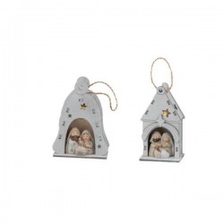 APPENDINO PRESEPE C/LED 2/SOGG H9cm 1pz