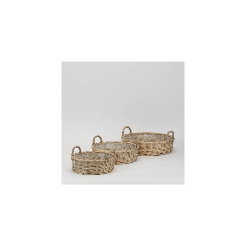 CESTO VIMINI GRIGIO CHIARO TONDO C/MANICI LATERALI ø27,5x9,5cm 1/3