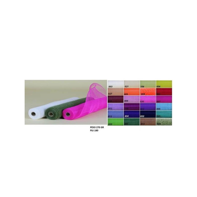 BOBINA RETE PER FIORI DECOFLOWERS cm55x9,1mt COL.3 BIANCO