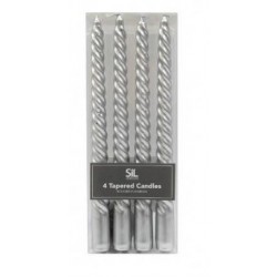 CANDELA STELO TWIST ARGENTO 4pz