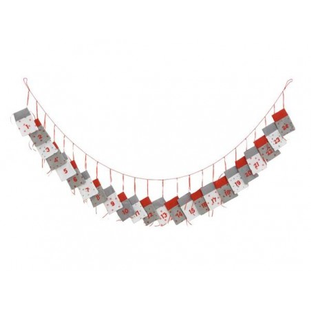 FESTONE CALENDARIO DELL'AVVENTO CON SACCHETTI PORTAREGALI